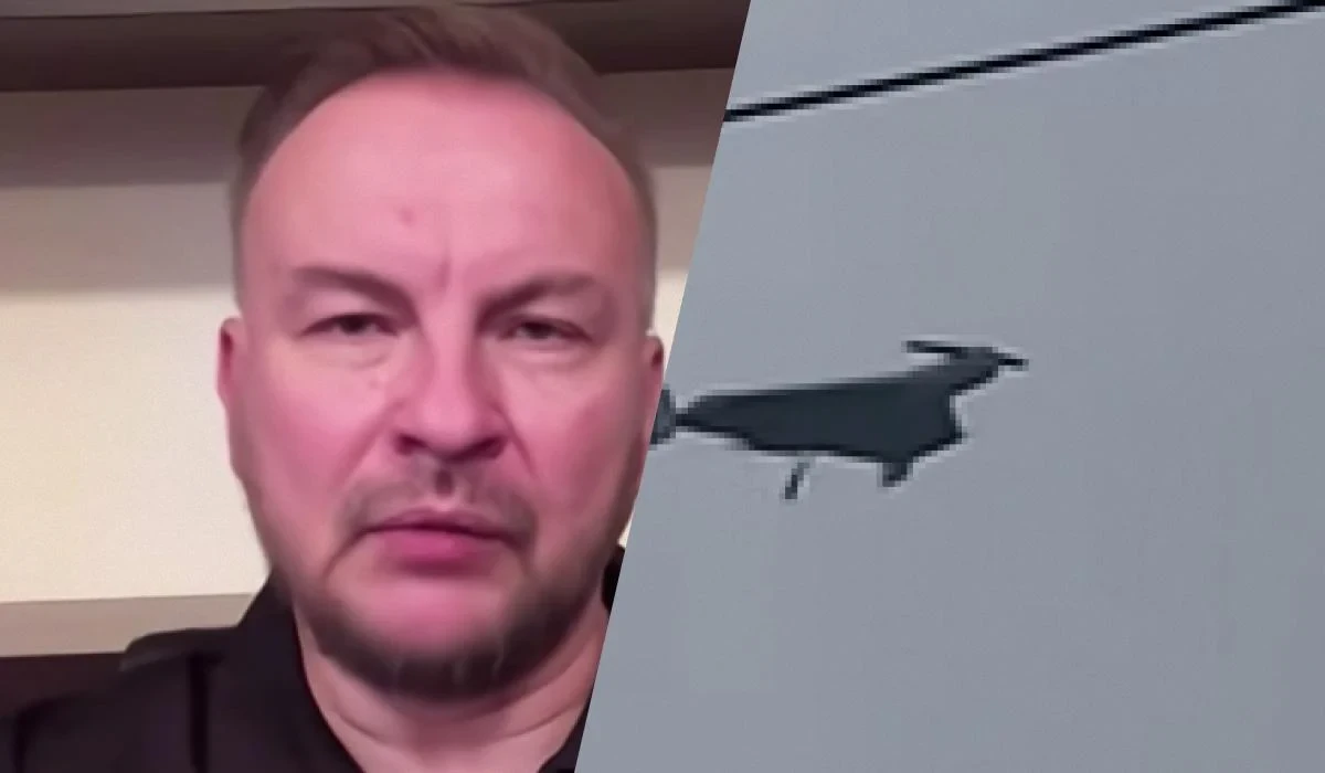 Карта України з червоною зоною потенційної атаки реактивних «Шахедів» з онлайн-керуванням, опублікована Сергієм «Флешем»