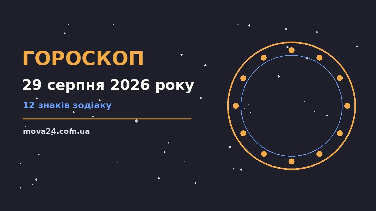 Зодіакальний фон для щоденного гороскопу на 29 серпня 2026 року